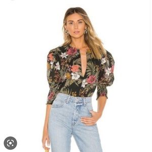 Rebecca Minkoff Geneva Floral Puff Sleeve Blouse
